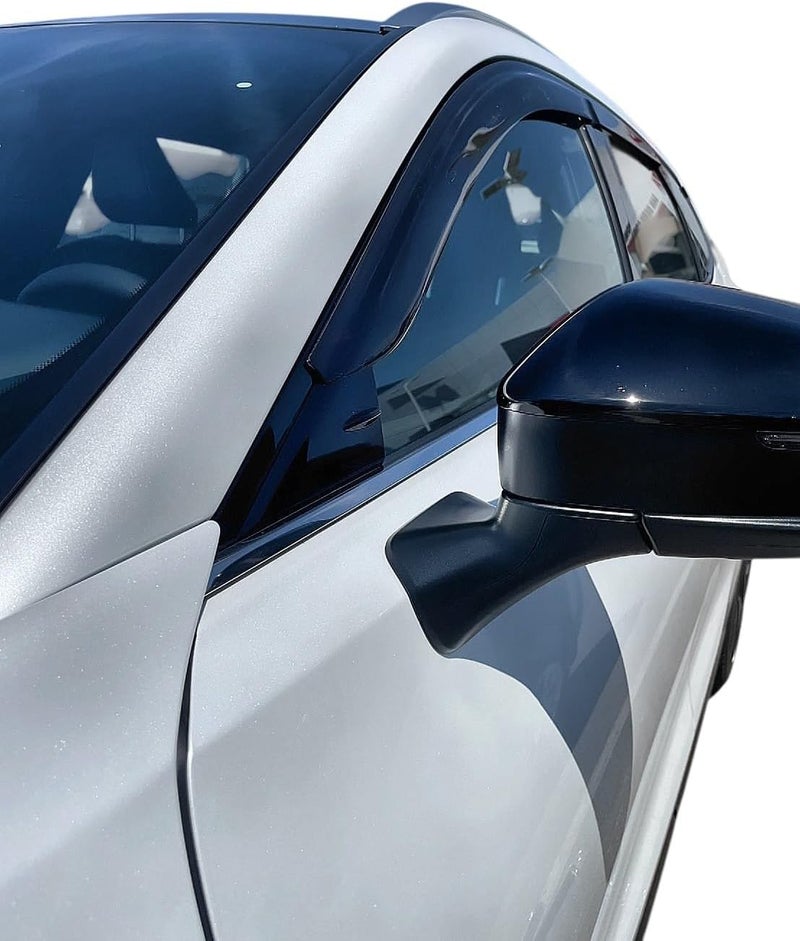 Optimal Co 2025 2026 Tape-On Rain Guards for Toyota Crown Signia Side Window Visor Deflectors Hybrid XLE Limited Tinted Vent Shade Protectors - Image 3